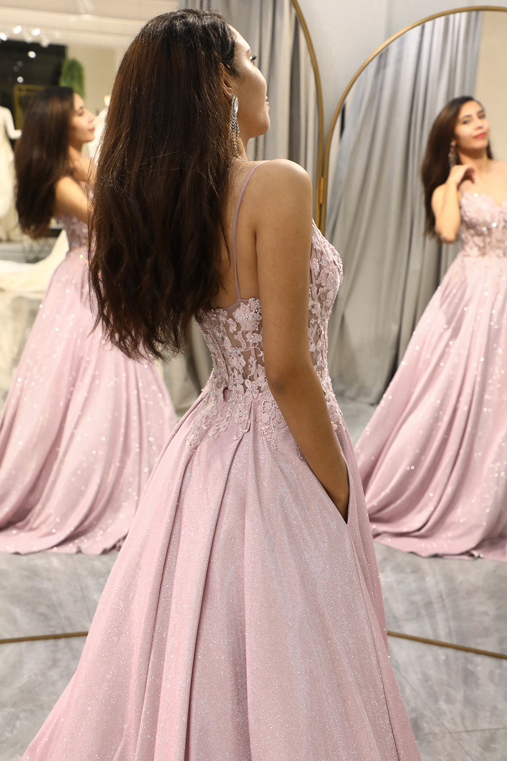 Lara | Damen Verzierte Maxi Kleid für Hochzeitsgäste