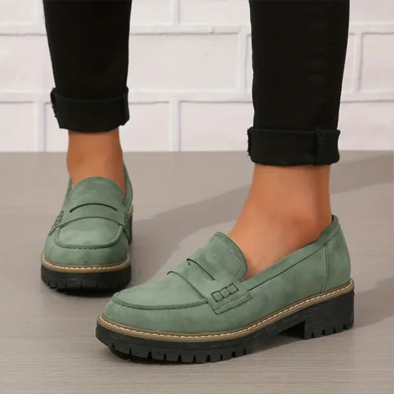 Carolin | Damen Lässige Loafer mit dicker Sohle