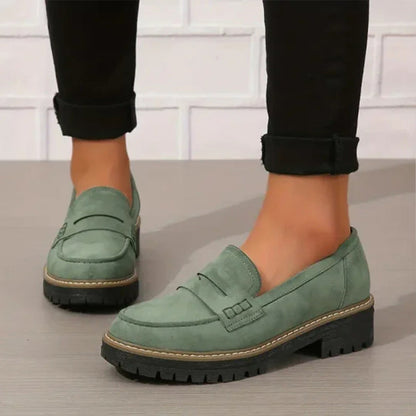 Carolin | Damen Lässige Loafer mit dicker Sohle