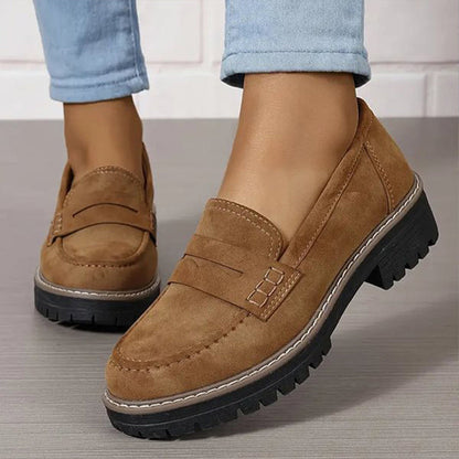 Carolin | Damen Lässige Loafer mit dicker Sohle