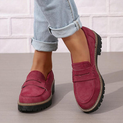 Carolin | Damen Lässige Loafer mit dicker Sohle