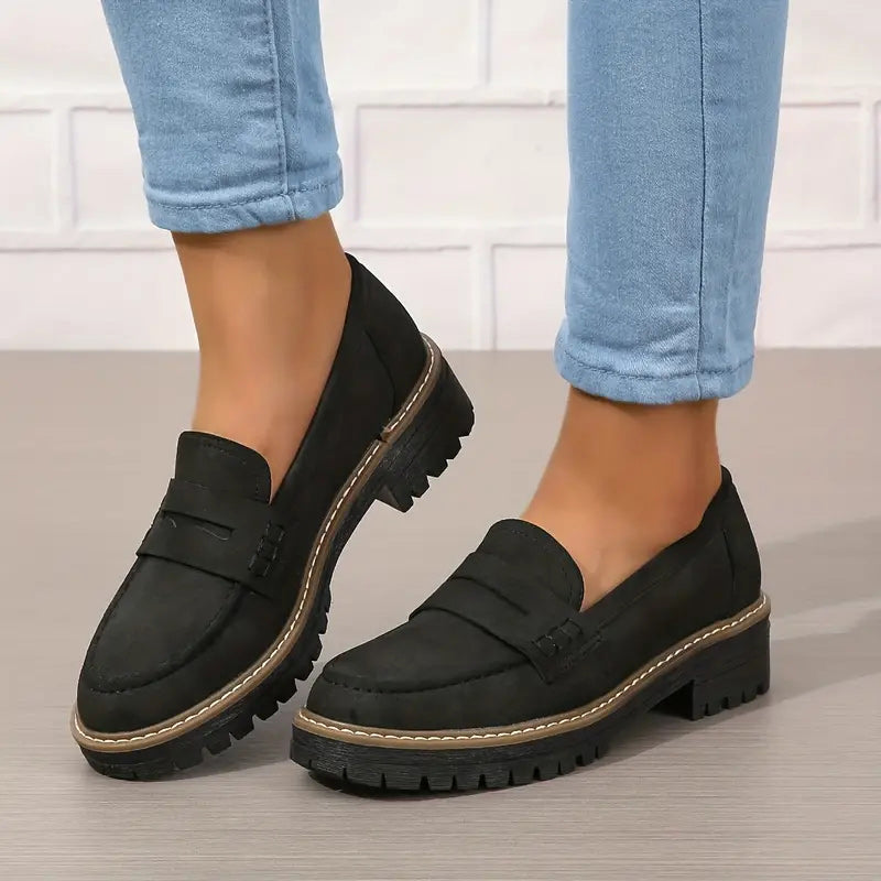 Carolin | Damen Lässige Loafer mit dicker Sohle