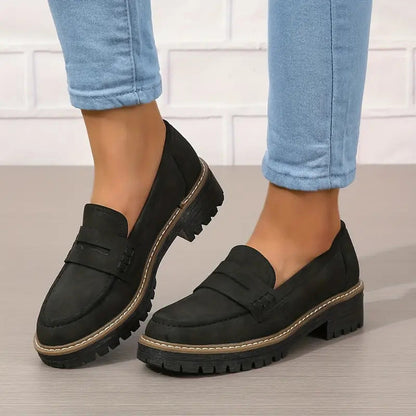 Carolin | Damen Lässige Loafer mit dicker Sohle