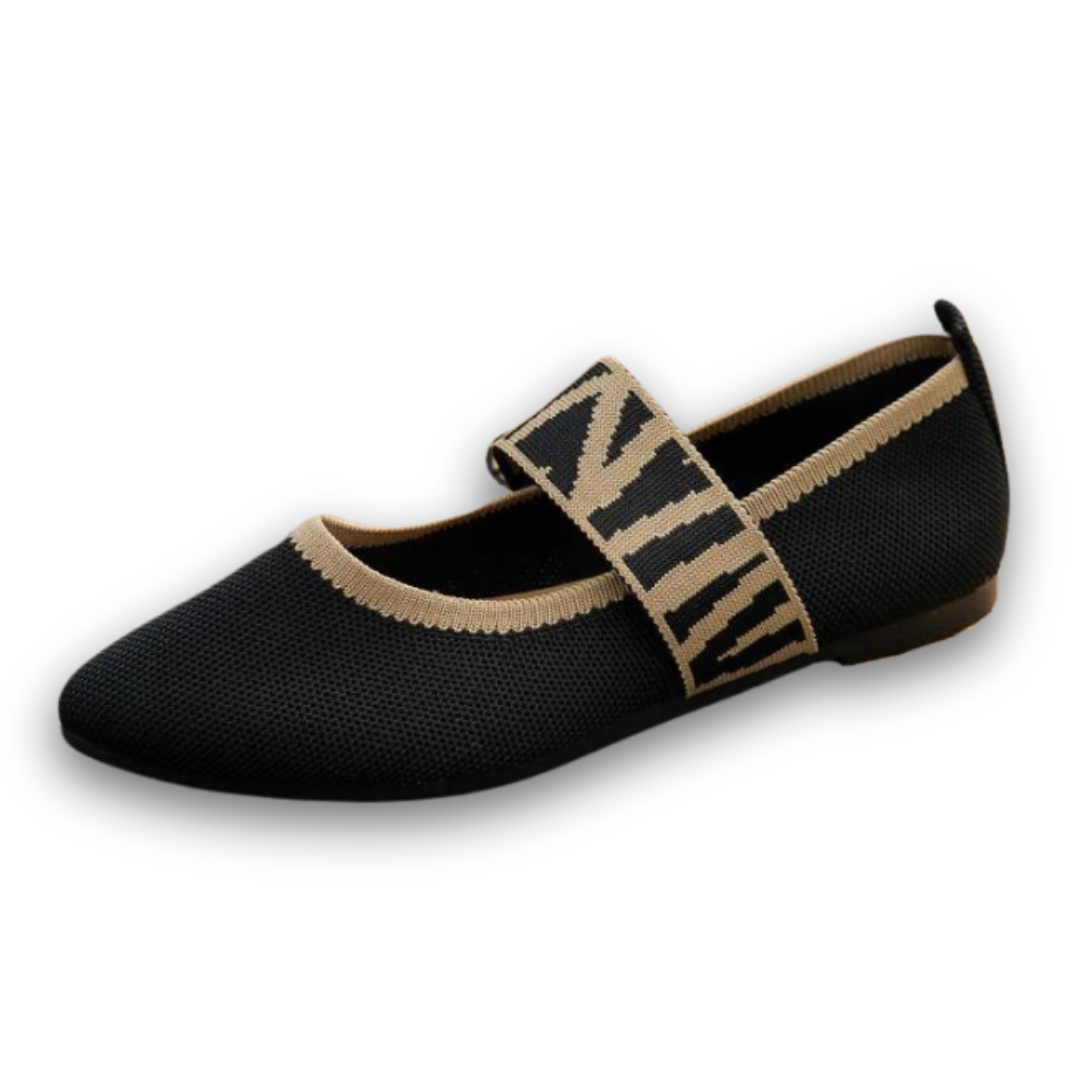 Yvonne | Damen Frühlings Ballerinas mit Riemen im Freizeitstil