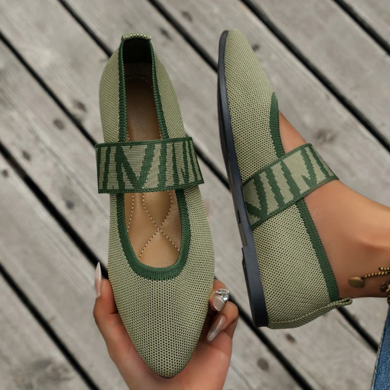 Yvonne | Damen Frühlings Ballerinas mit Riemen im Freizeitstil