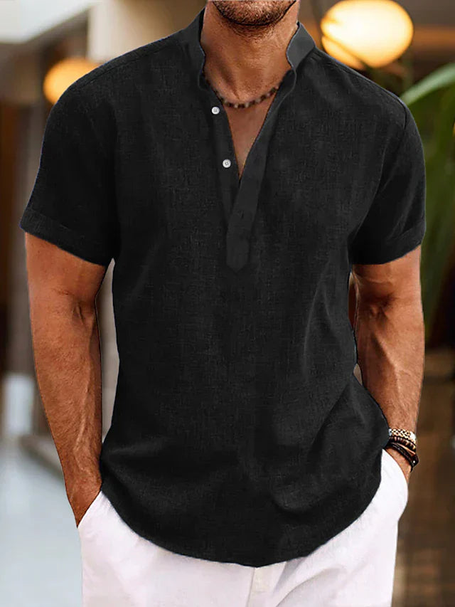 Thomas | Herren Sommer Henley-Shirt mit Kurzarm