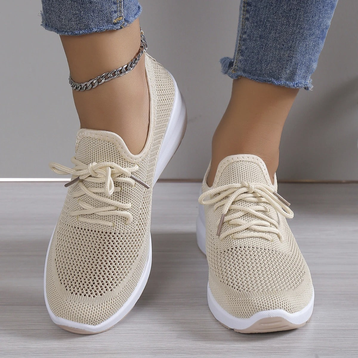 Frieda | Damen Lässige Schnürsneaker mit Luftdurchlässigem Design
