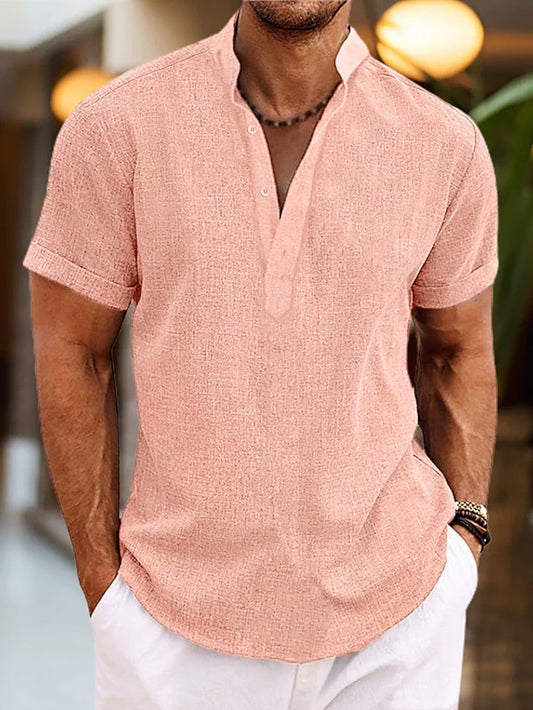 Thomas | Herren Sommer Henley-Shirt mit Kurzarm