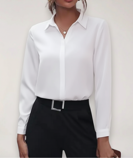 Johanna | Damen Maßgeschneiderte Bluse mit Knopfleiste für Büro-Outfits