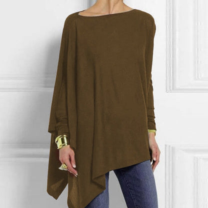 Viviane | Damen Herbst Asymmetrisches Loose-Fit Top