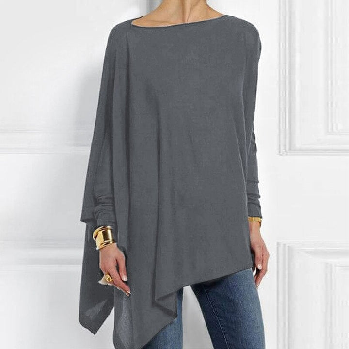 Viviane | Damen Herbst Asymmetrisches Loose-Fit Top