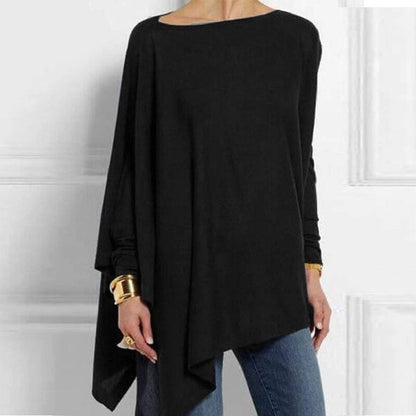 Viviane | Damen Herbst Asymmetrisches Loose-Fit Top