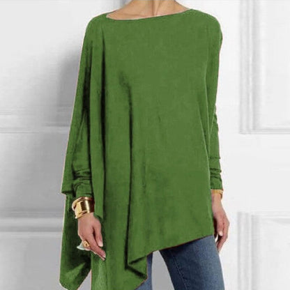 Viviane | Damen Herbst Asymmetrisches Loose-Fit Top