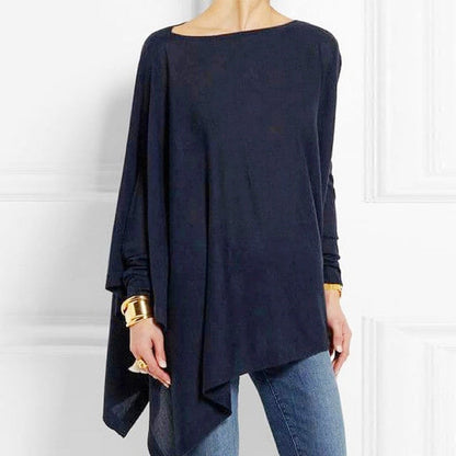 Viviane | Damen Herbst Asymmetrisches Loose-Fit Top