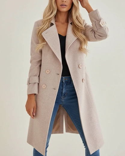 Natalie | Damen Langer Doppelreihiger Wintermantel