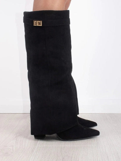 Jessica | Damen Herbst Slouchy Zip-Up Kniehohe Stiefel