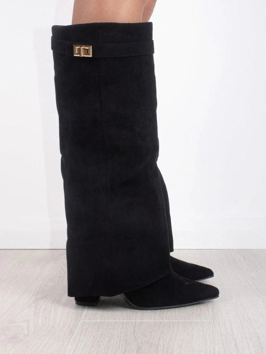 Jessica | Damen Herbst Slouchy Zip-Up Kniehohe Stiefel
