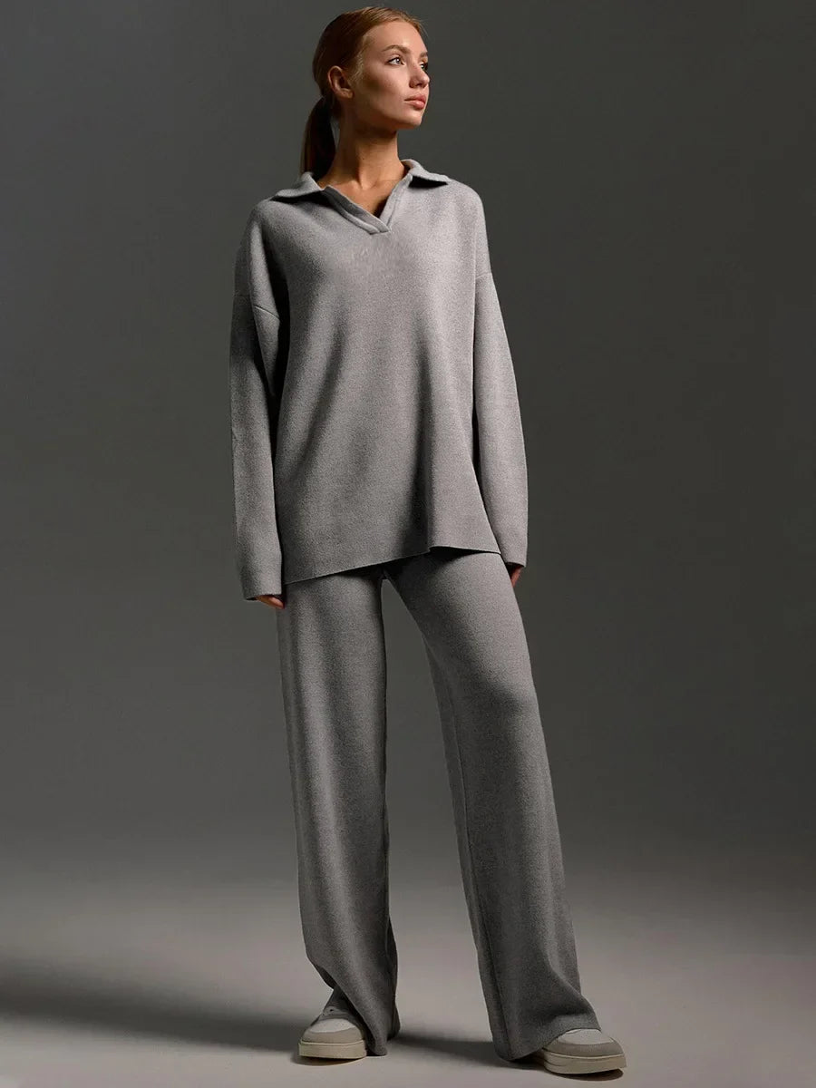 Leonie | Damen Gemütliches Herbst Relaxed Strick Set