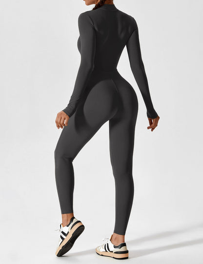 Regine | Damen Frühlings Stretch Zip-Up Jumpsuit