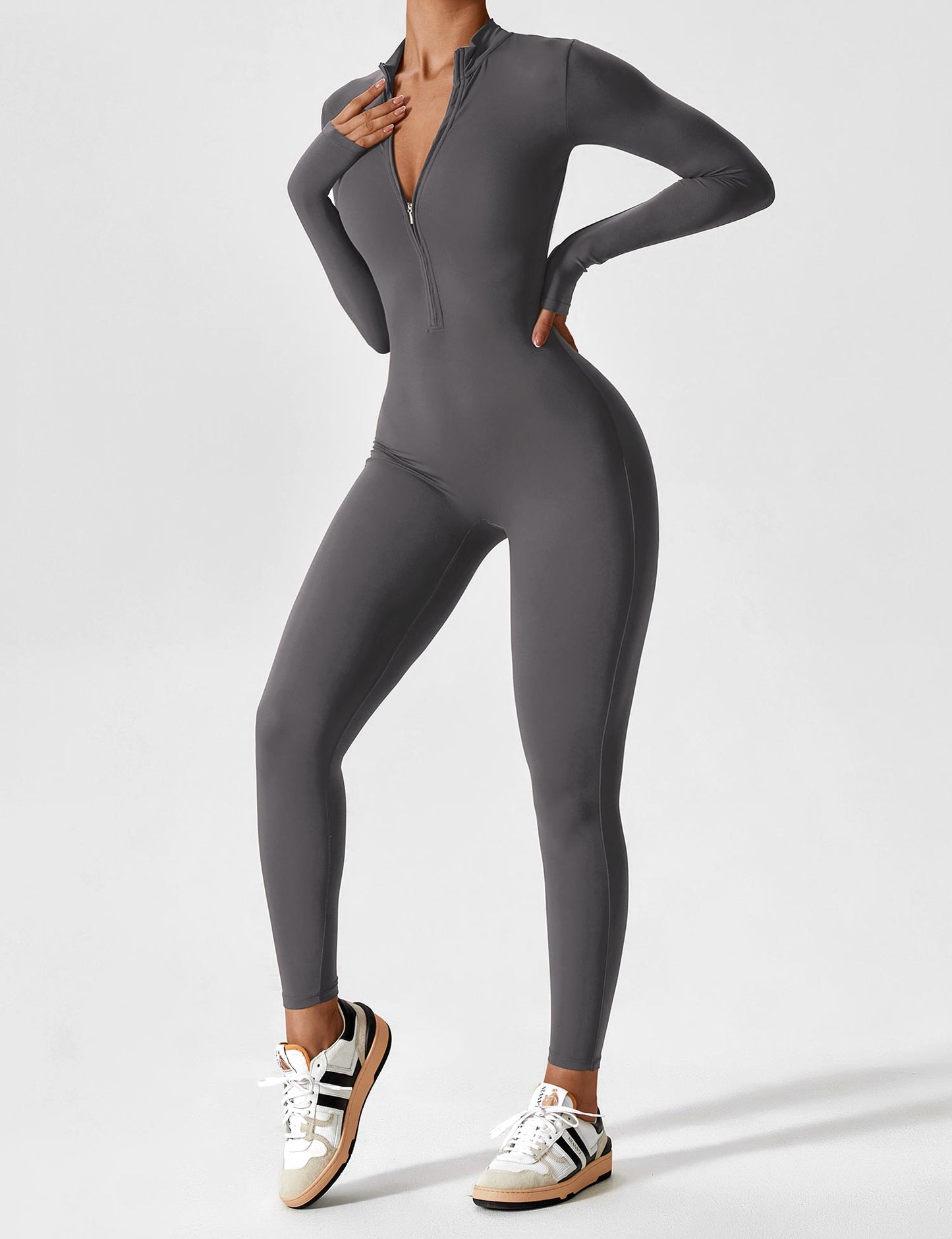 Sarah | Damen Sommer Set mit Langarmshirt und Reißverschluss