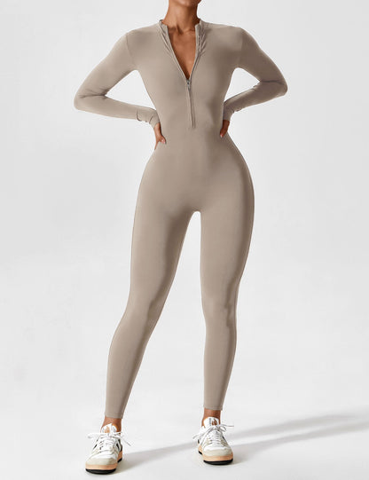 Regine | Damen Frühlings Stretch Zip-Up Jumpsuit