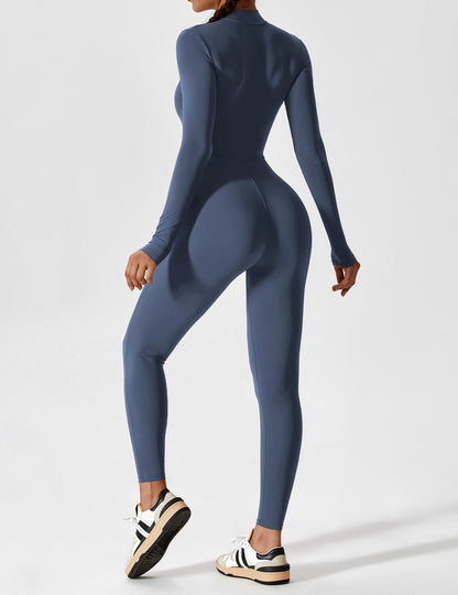 Regine | Damen Frühlings Stretch Zip-Up Jumpsuit