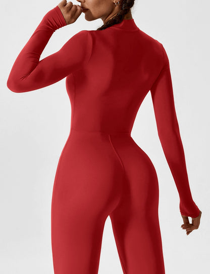 Regine | Damen Frühlings Stretch Zip-Up Jumpsuit