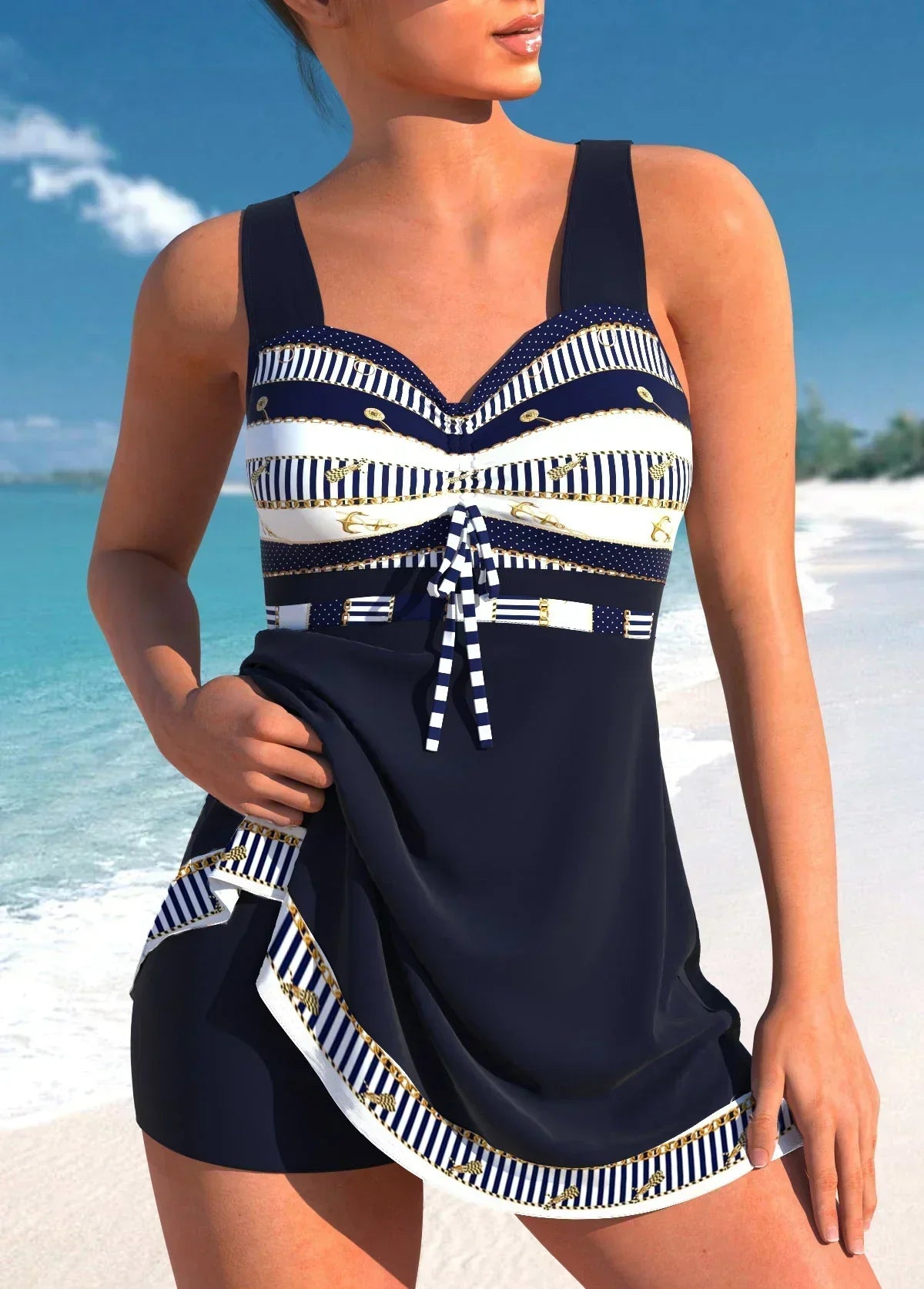 Carolin | Damen Sommer Badeanzug im Kleid-Stil